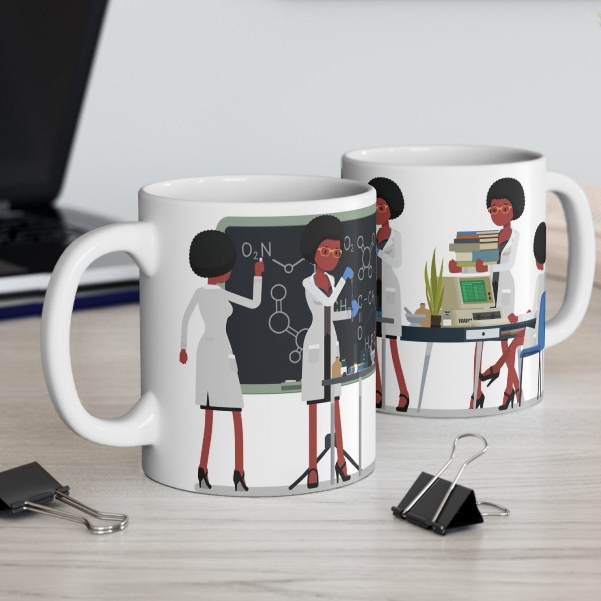 Female Scientist Mug - Afrocentric Art by The Trini Gee