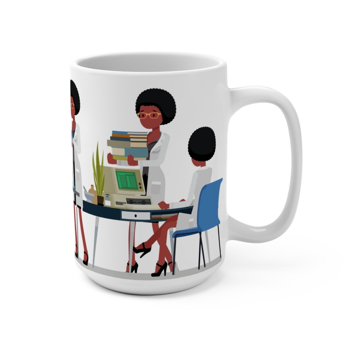 Female Scientist Mug - Afrocentric Art by The Trini Gee