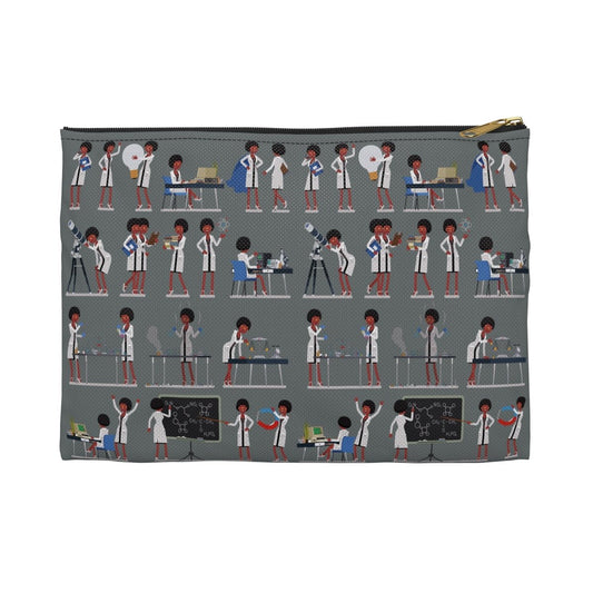 Female Scientist Pouch - Afrocentric Art by The Trini Gee