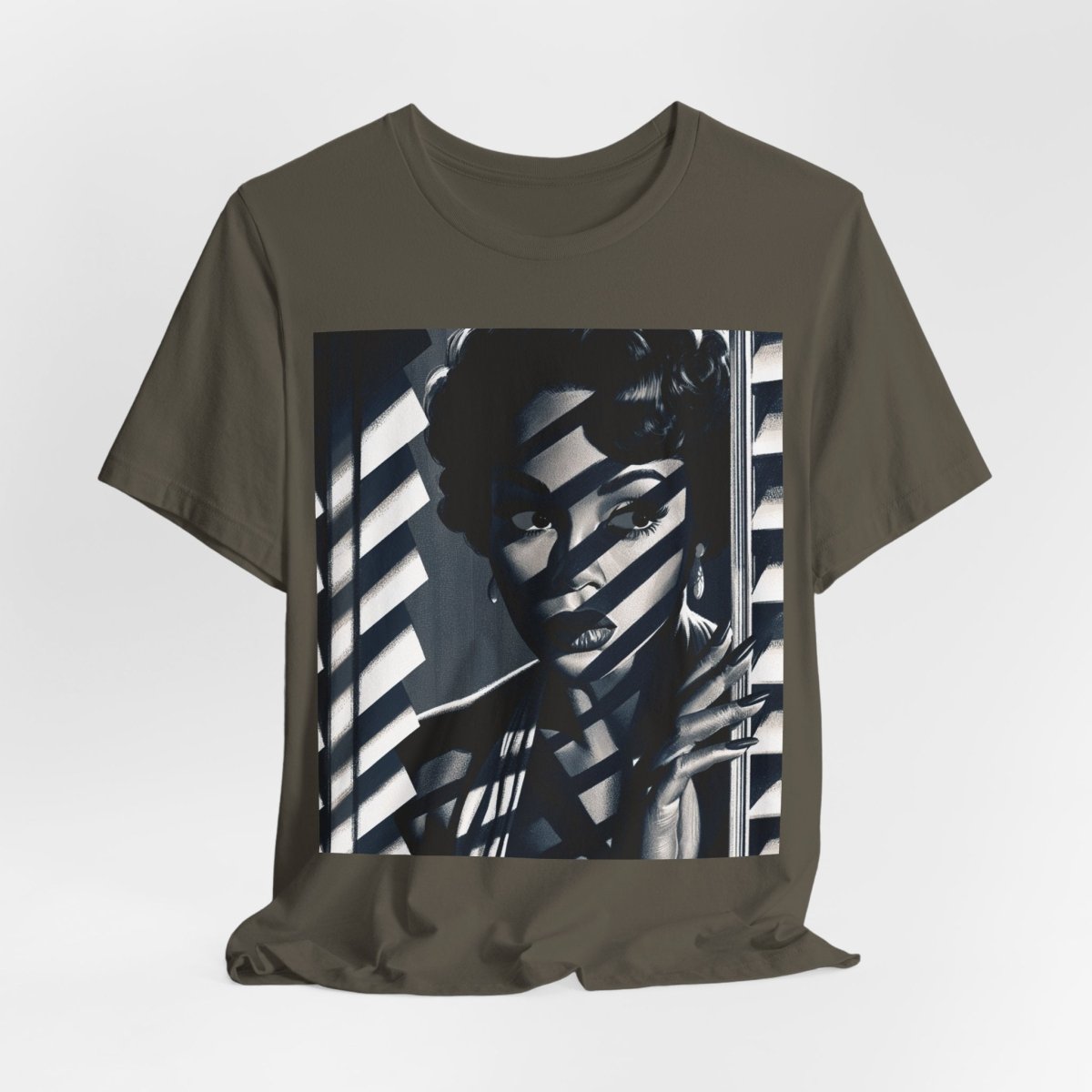 Film Noir Portrait T-Shirt - Afrocentric Art by The Trini Gee