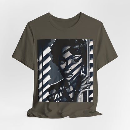 Film Noir Portrait T-Shirt - Afrocentric Art by The Trini Gee