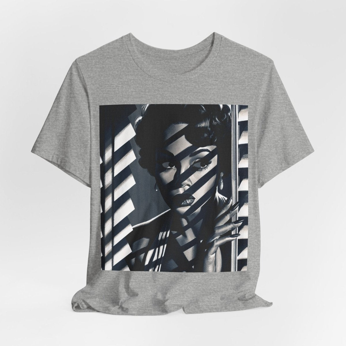 Film Noir Portrait T-Shirt - Afrocentric Art by The Trini Gee
