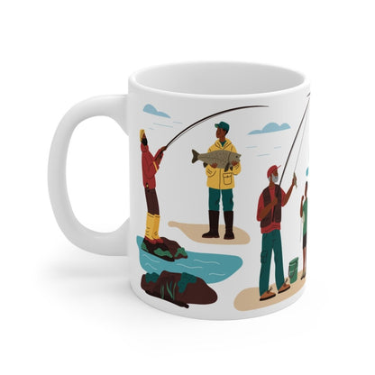 Fishing Mug - Afrocentric Art by The Trini Gee
