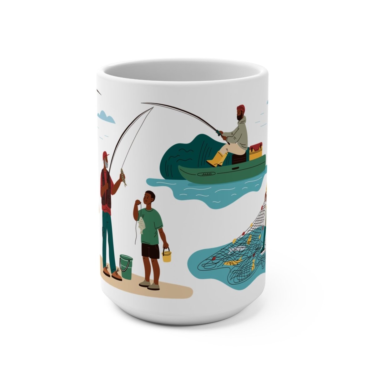 Fishing Mug - Afrocentric Art by The Trini Gee