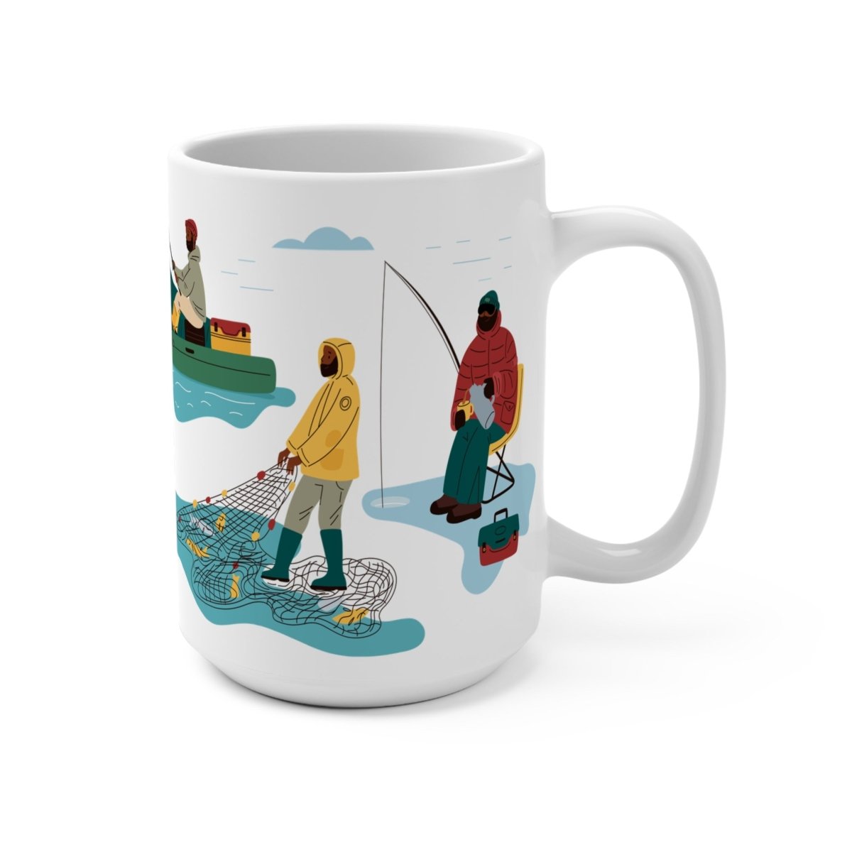 Fishing Mug - Afrocentric Art by The Trini Gee
