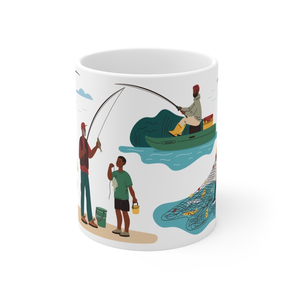 Fishing Mug - Afrocentric Art by The Trini Gee