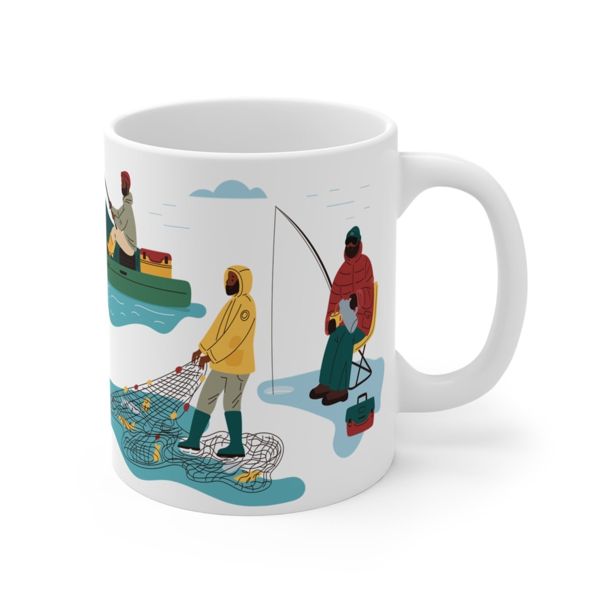 Fishing Mug - Afrocentric Art by The Trini Gee