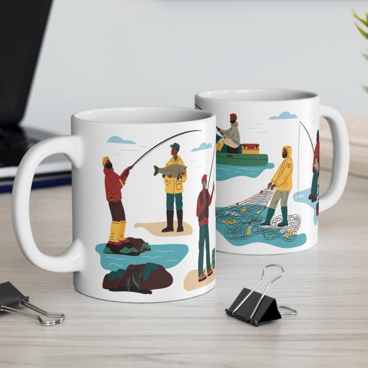 Fishing Mug - Afrocentric Art by The Trini Gee
