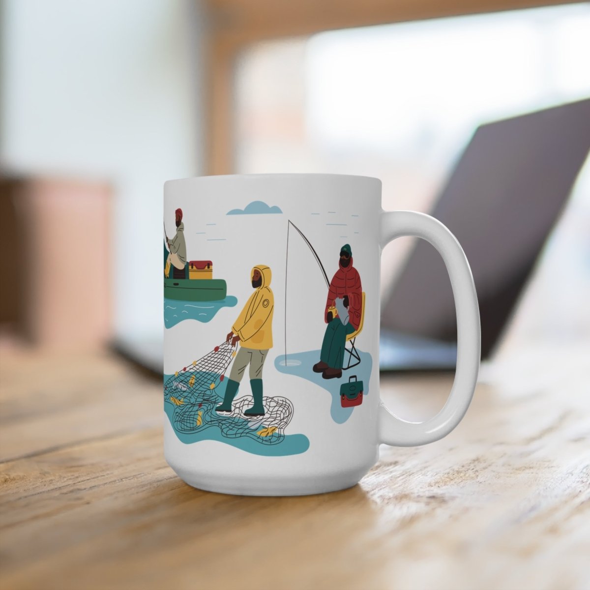 Fishing Mug - Afrocentric Art by The Trini Gee