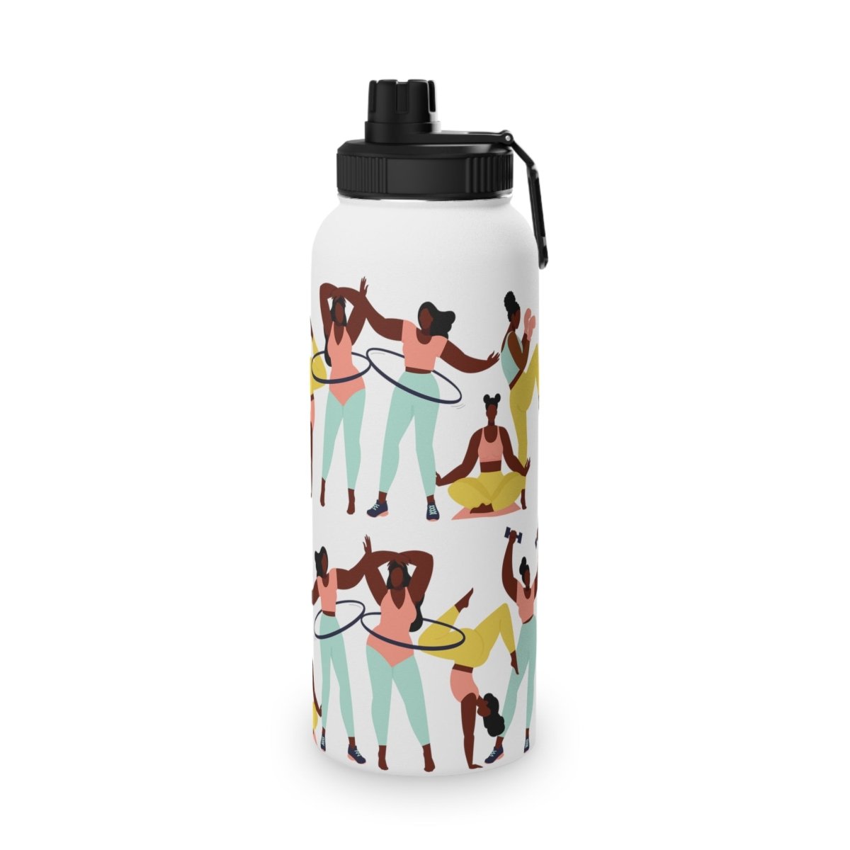 Fitness Girls 32oz Water Bottle - Afrocentric Art by The Trini Gee