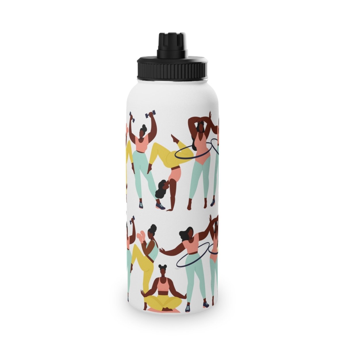 Fitness Girls 32oz Water Bottle - Afrocentric Art by The Trini Gee