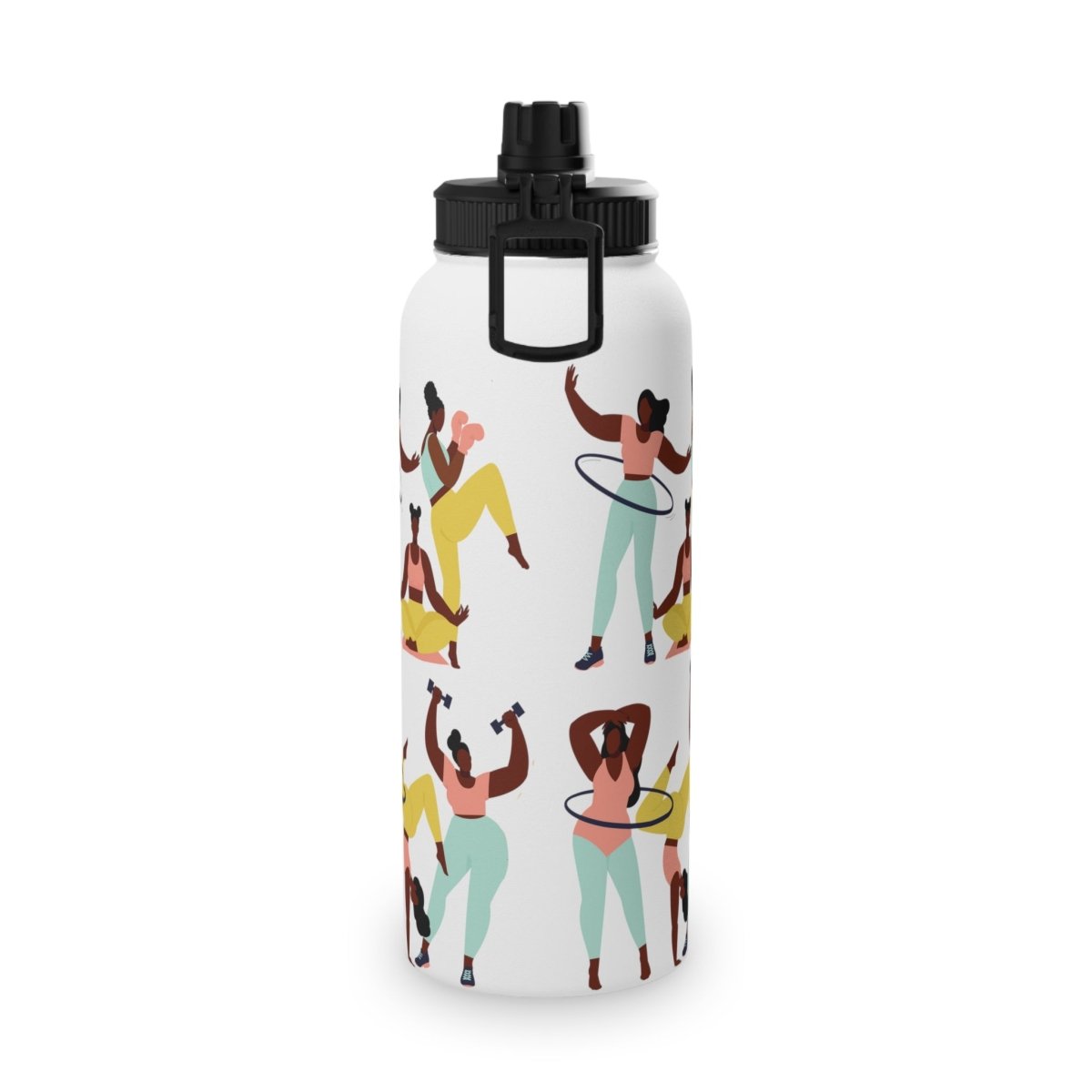 Fitness Girls 32oz Water Bottle - Afrocentric Art by The Trini Gee