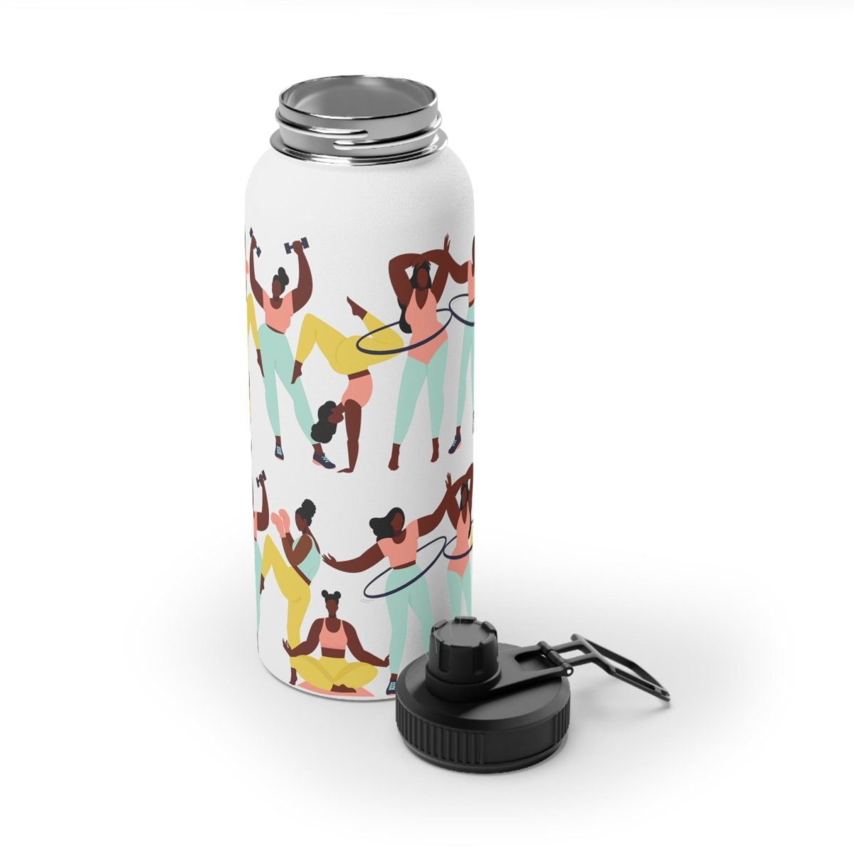 Fitness Girls 32oz Water Bottle - Afrocentric Art by The Trini Gee