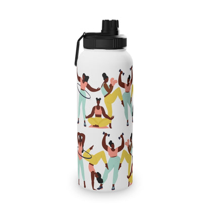 Fitness Girls 32oz Water Bottle - Afrocentric Art by The Trini Gee