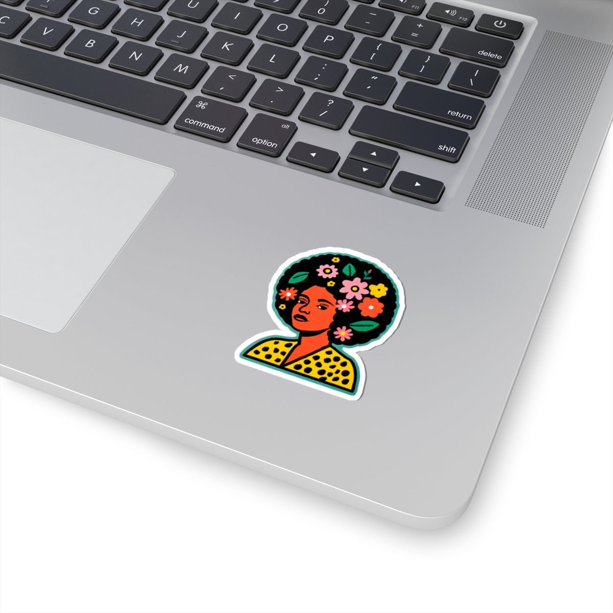 Floral Afro Beauty Sticker - Afrocentric Art by The Trini Gee
