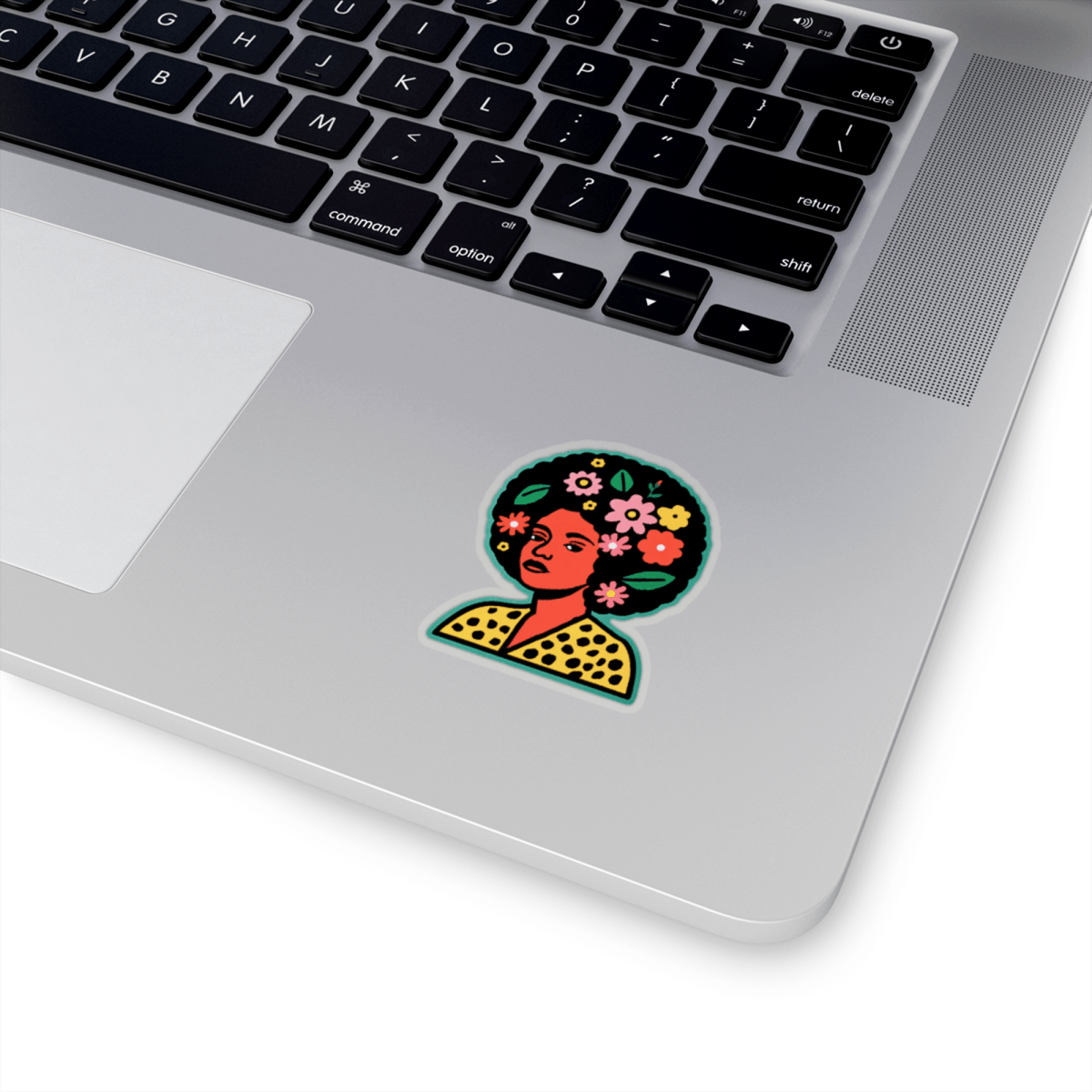 Floral Afro Beauty Sticker - Afrocentric Art by The Trini Gee