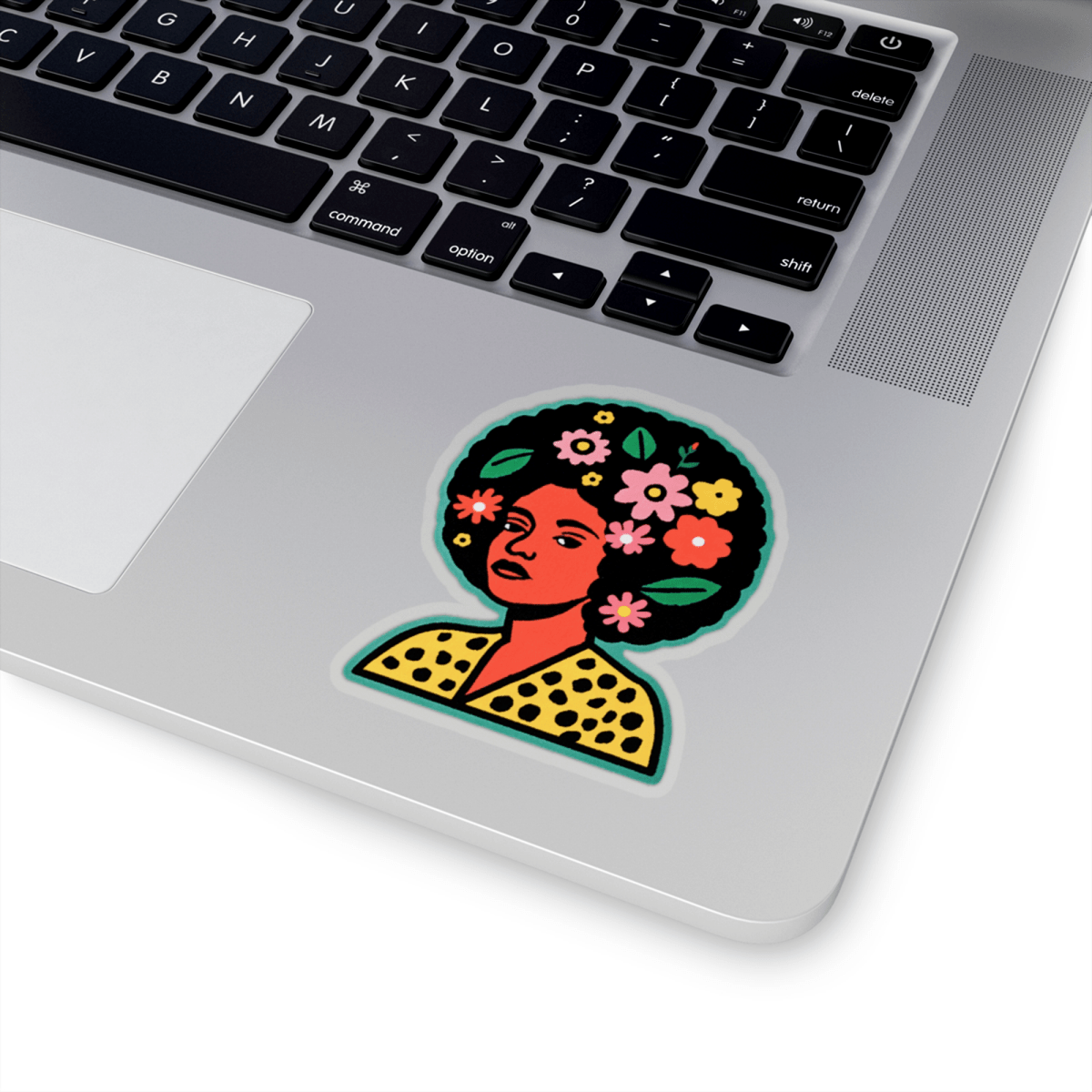 Floral Afro Beauty Sticker - Afrocentric Art by The Trini Gee