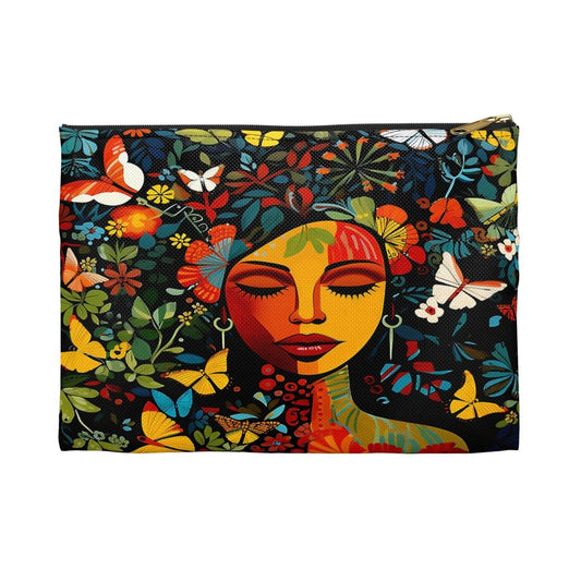 Floral Face Accessory Pouch - Afrocentric Art by The Trini Gee
