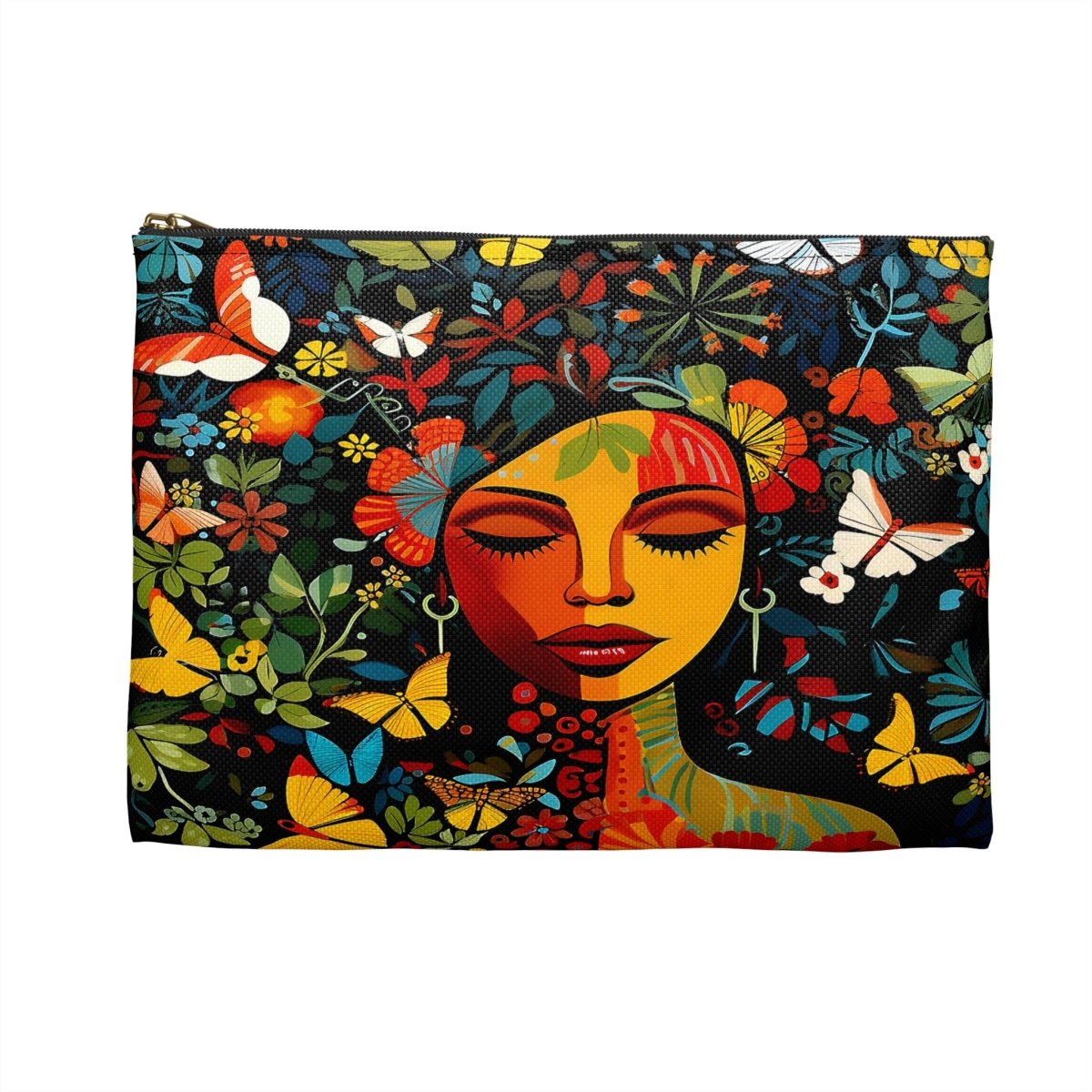 Floral Face Accessory Pouch - Afrocentric Art by The Trini Gee