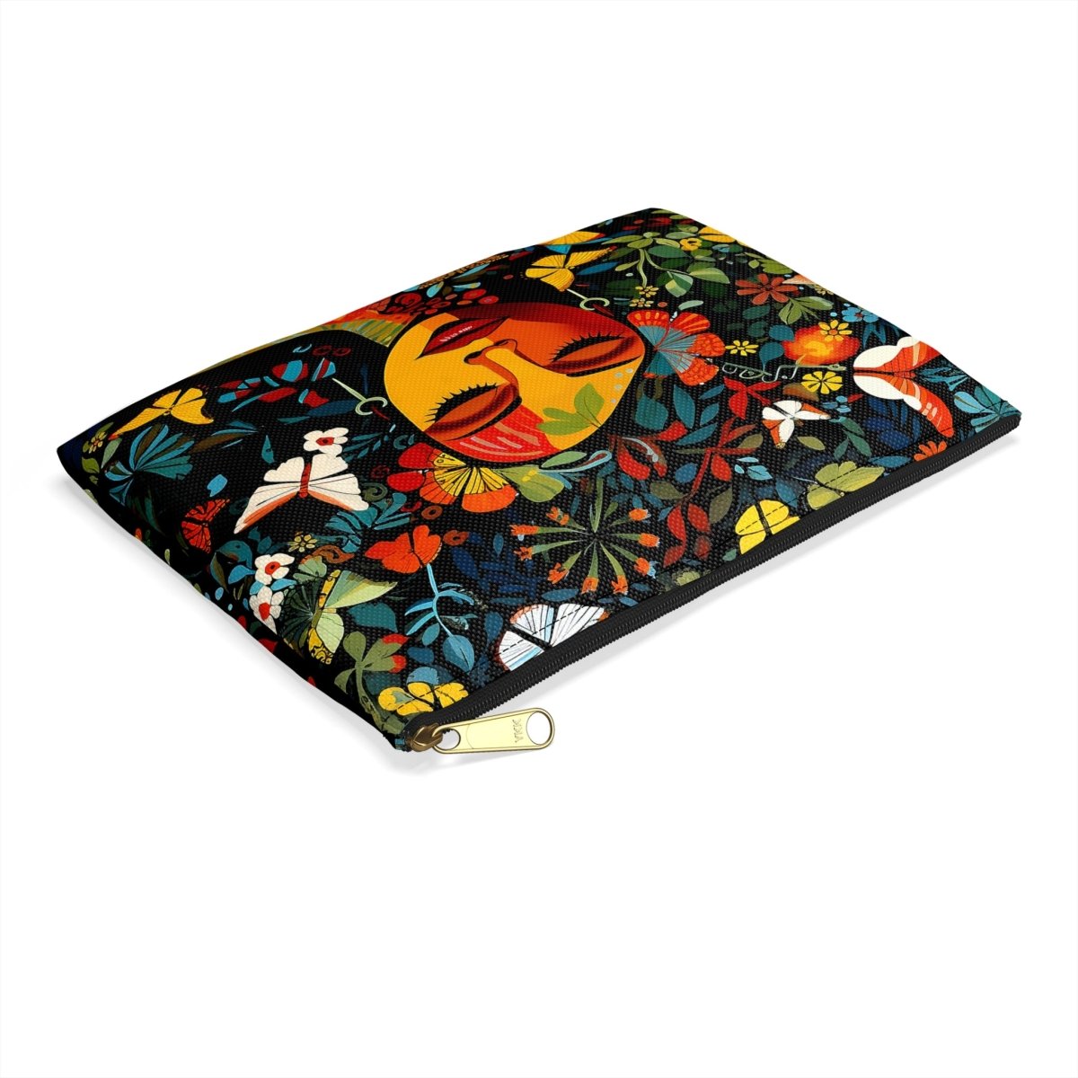 Floral Face Accessory Pouch - Afrocentric Art by The Trini Gee