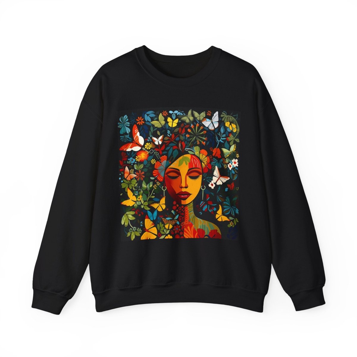 Floral Face Sweatshirt - Afrocentric Art by The Trini Gee