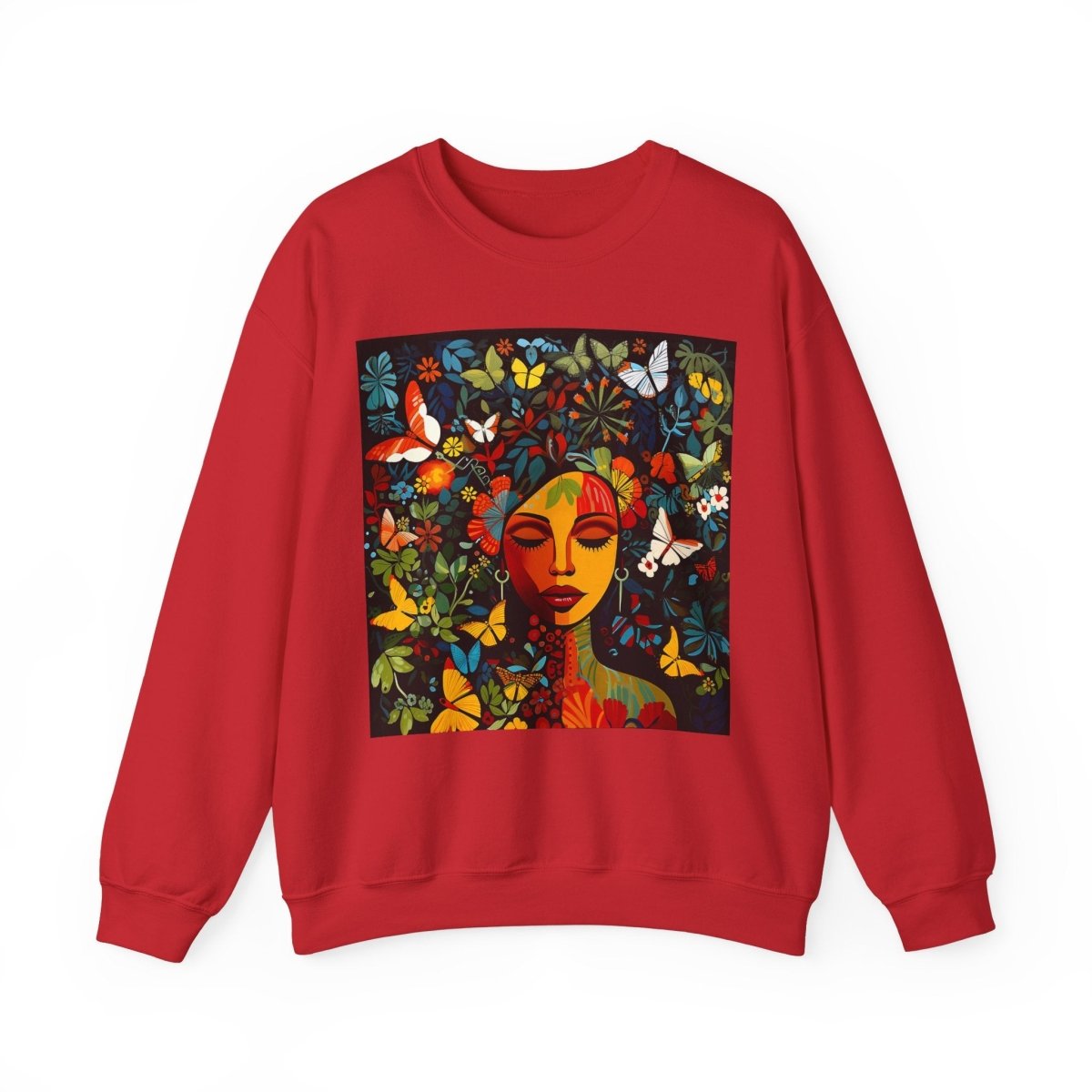 Floral Face Sweatshirt - Afrocentric Art by The Trini Gee