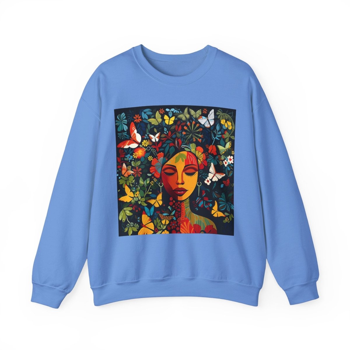 Floral Face Sweatshirt - Afrocentric Art by The Trini Gee