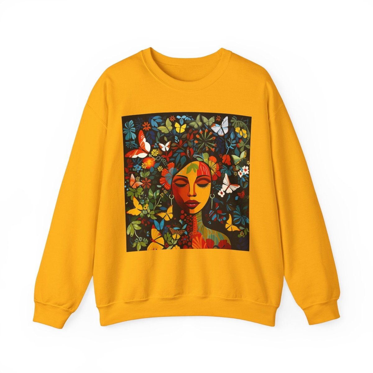 Floral Face Sweatshirt - Afrocentric Art by The Trini Gee