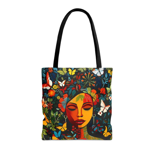 Floral Face Tote Bag - Afrocentric Art by The Trini Gee