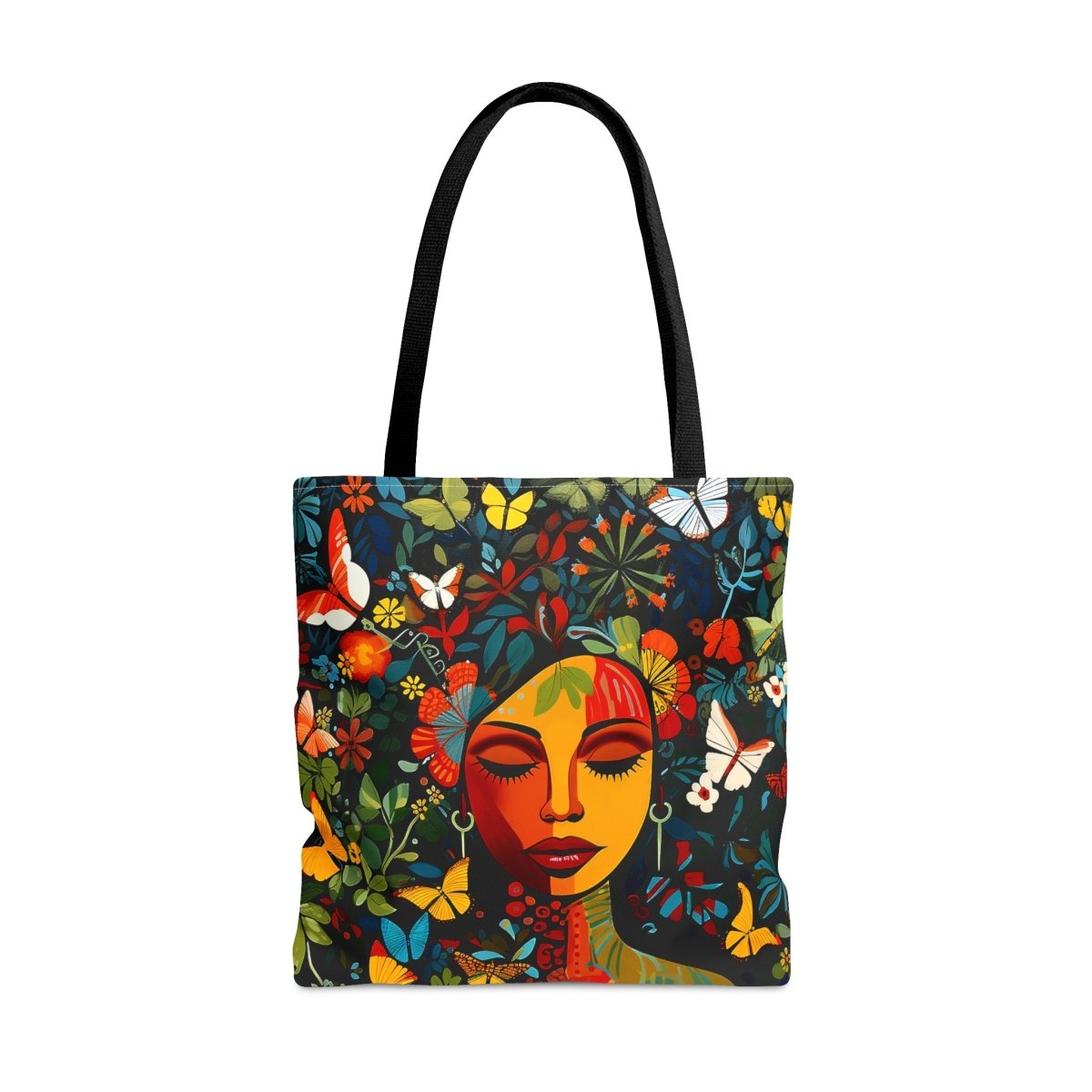 Floral Face Tote Bag - Afrocentric Art by The Trini Gee