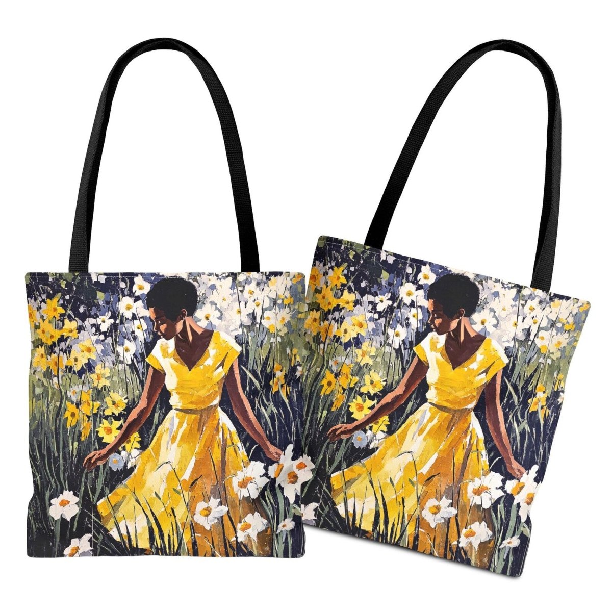Floral Field Tote Bag - Afrocentric Art by The Trini Gee