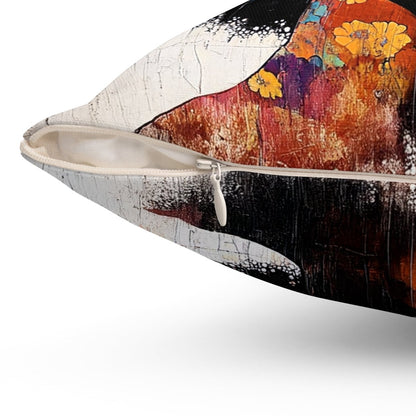 Floral Fro Pillow - Afrocentric Art by The Trini Gee