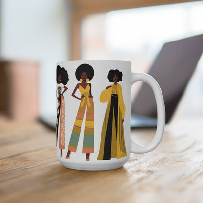 Fro Girls Mug - Afrocentric Art by The Trini Gee