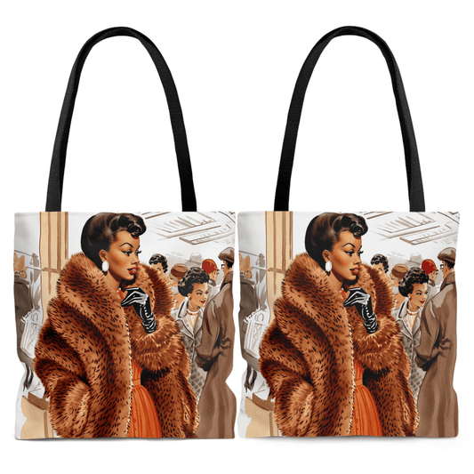 Fur Elegance Tote Bag - Afrocentric Art by The Trini Gee