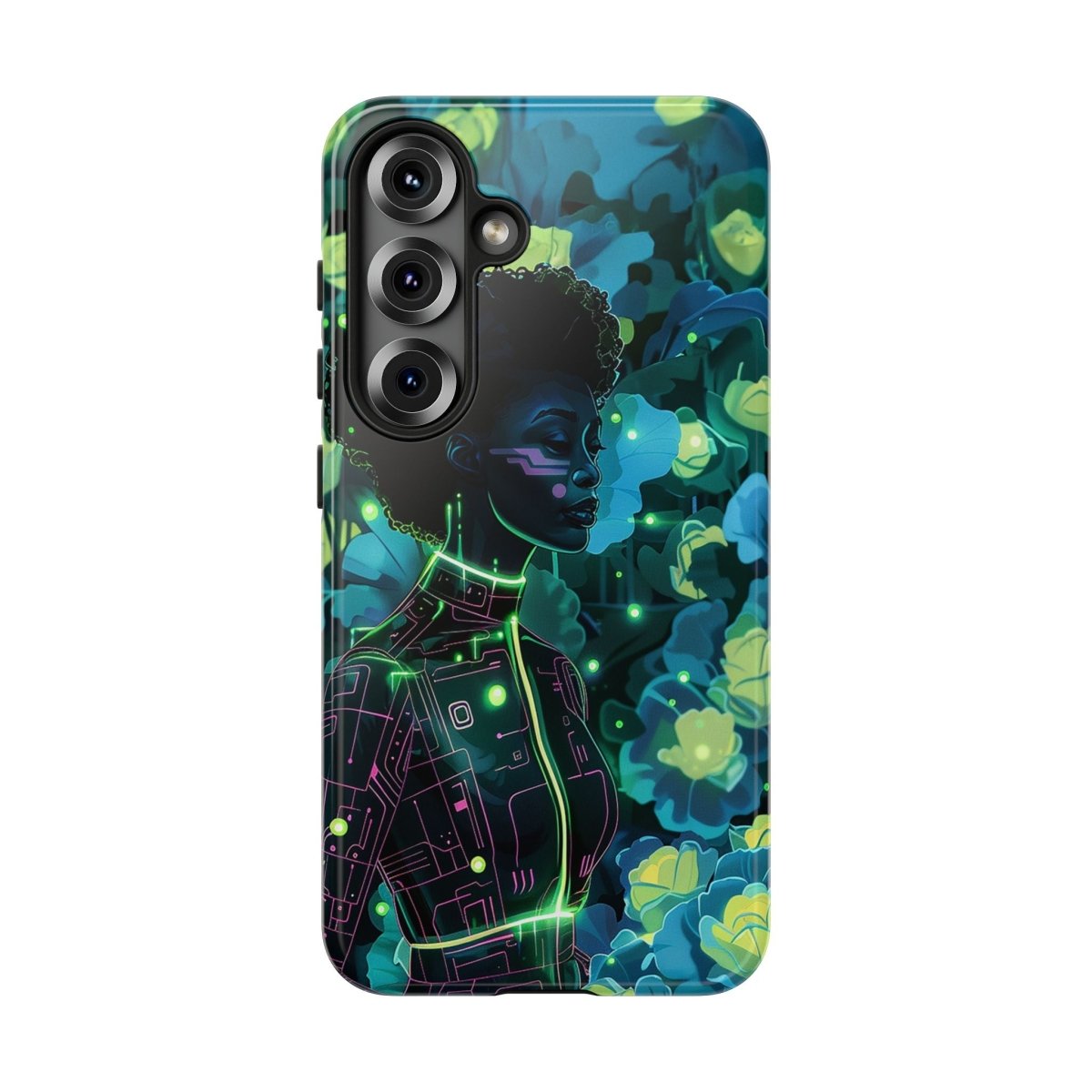 Futuristic Floral Phone Case - Afrocentric Art by The Trini Gee