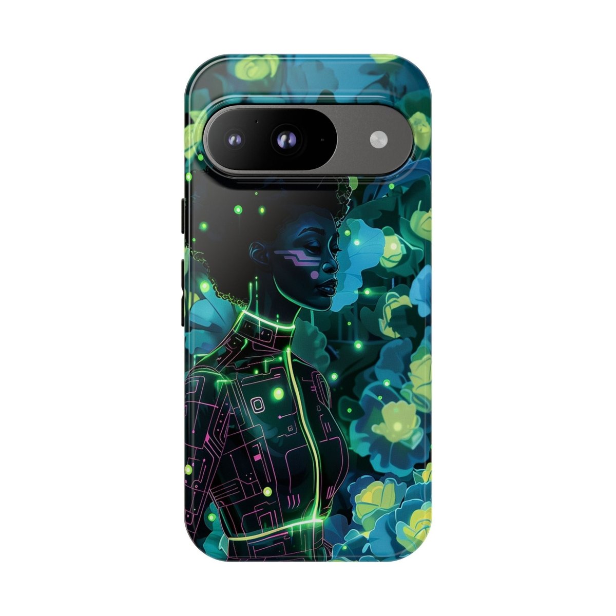 Futuristic Floral Phone Case - Afrocentric Art by The Trini Gee