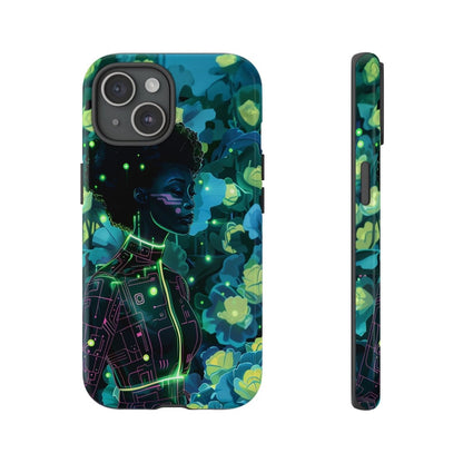 Futuristic Floral Phone Case - Afrocentric Art by The Trini Gee