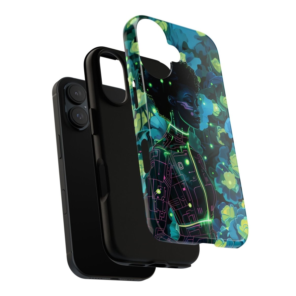 Futuristic Floral Phone Case - Afrocentric Art by The Trini Gee