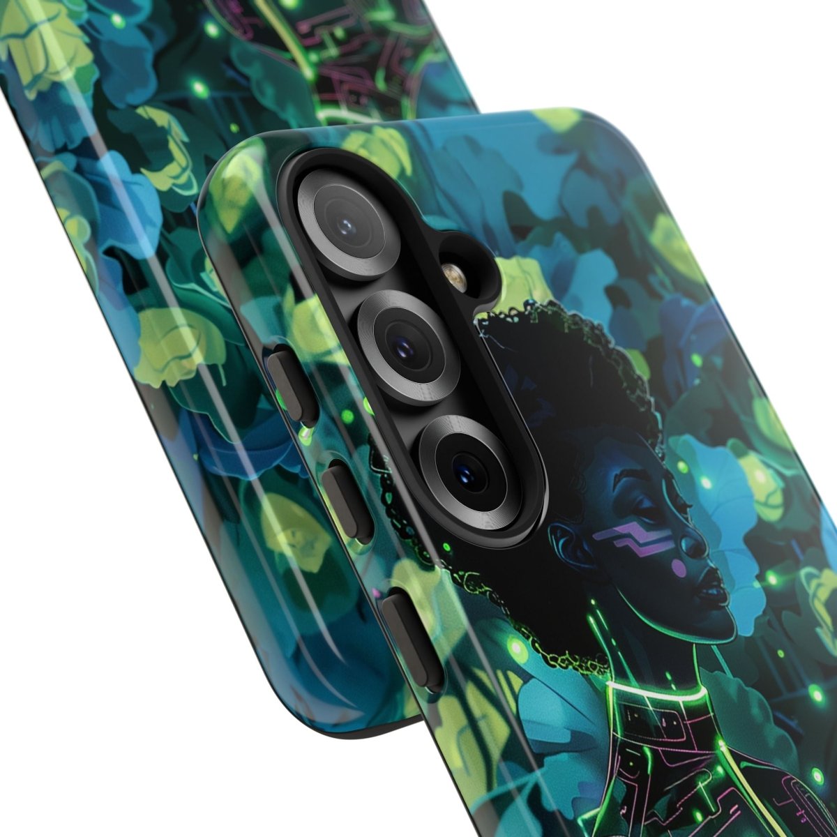 Futuristic Floral Phone Case - Afrocentric Art by The Trini Gee