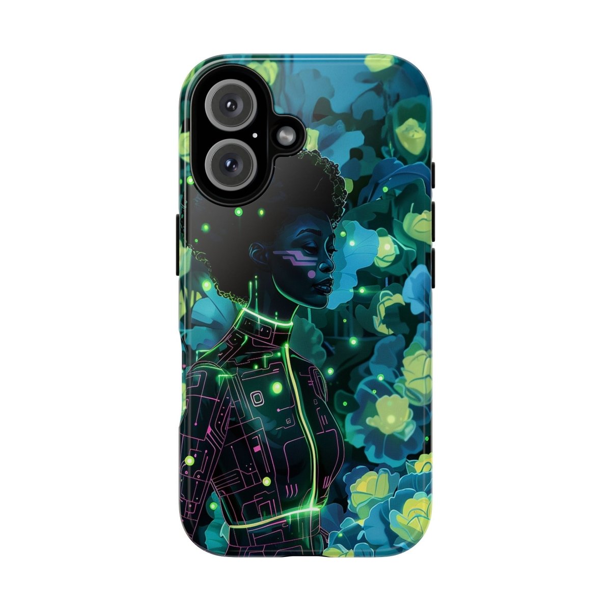 Futuristic Floral Phone Case - Afrocentric Art by The Trini Gee
