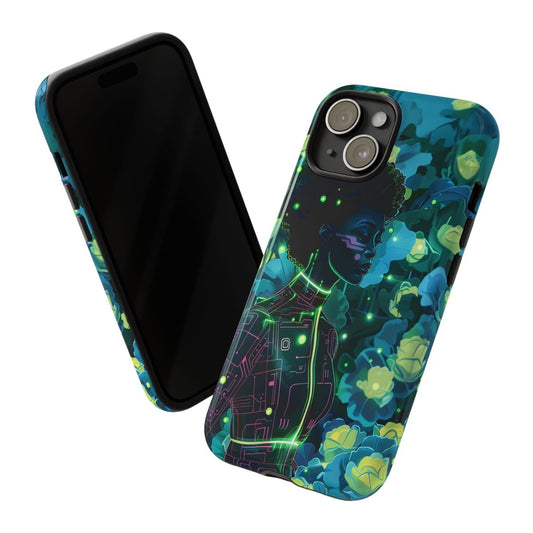 Futuristic Floral Phone Case - Afrocentric Art by The Trini Gee