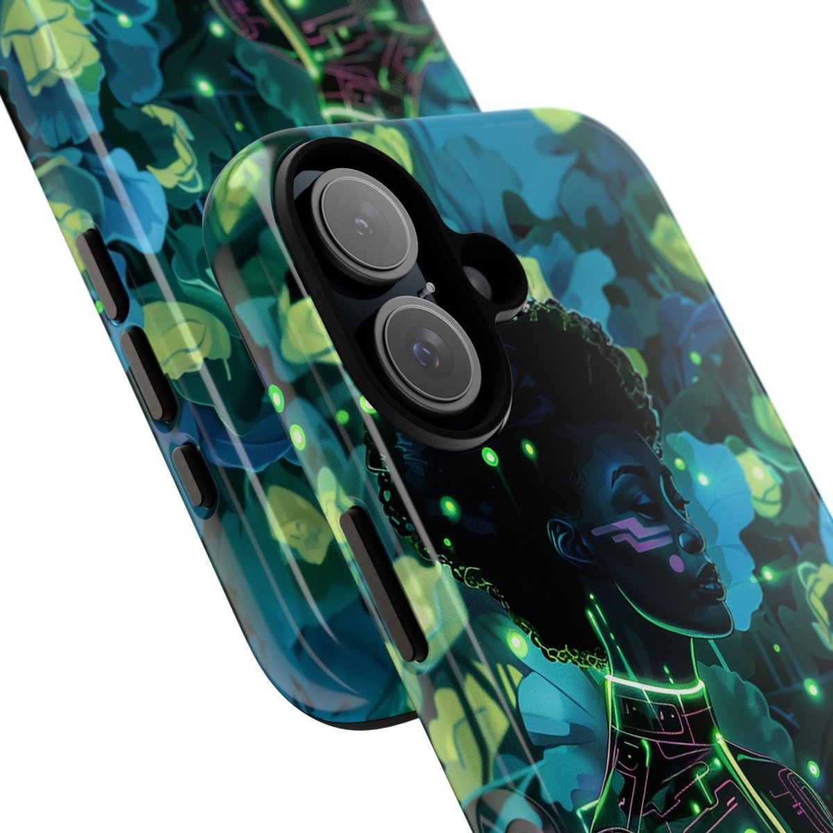 Futuristic Floral Phone Case - Afrocentric Art by The Trini Gee