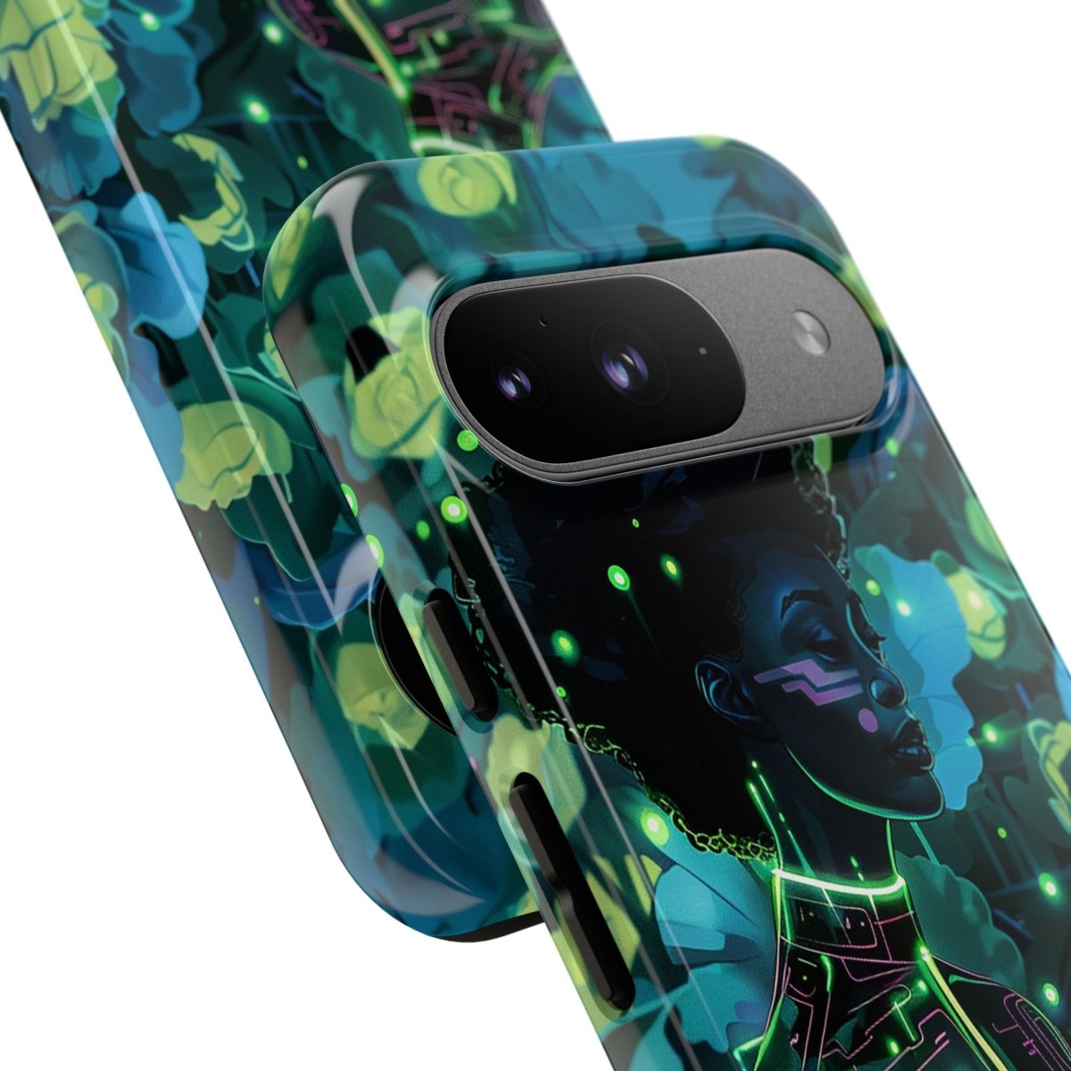 Futuristic Floral Phone Case - Afrocentric Art by The Trini Gee