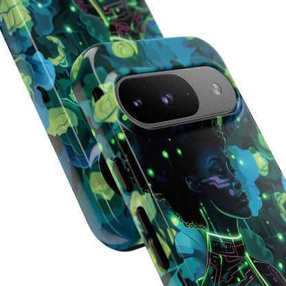 Futuristic Floral Phone Case - Afrocentric Art by The Trini Gee