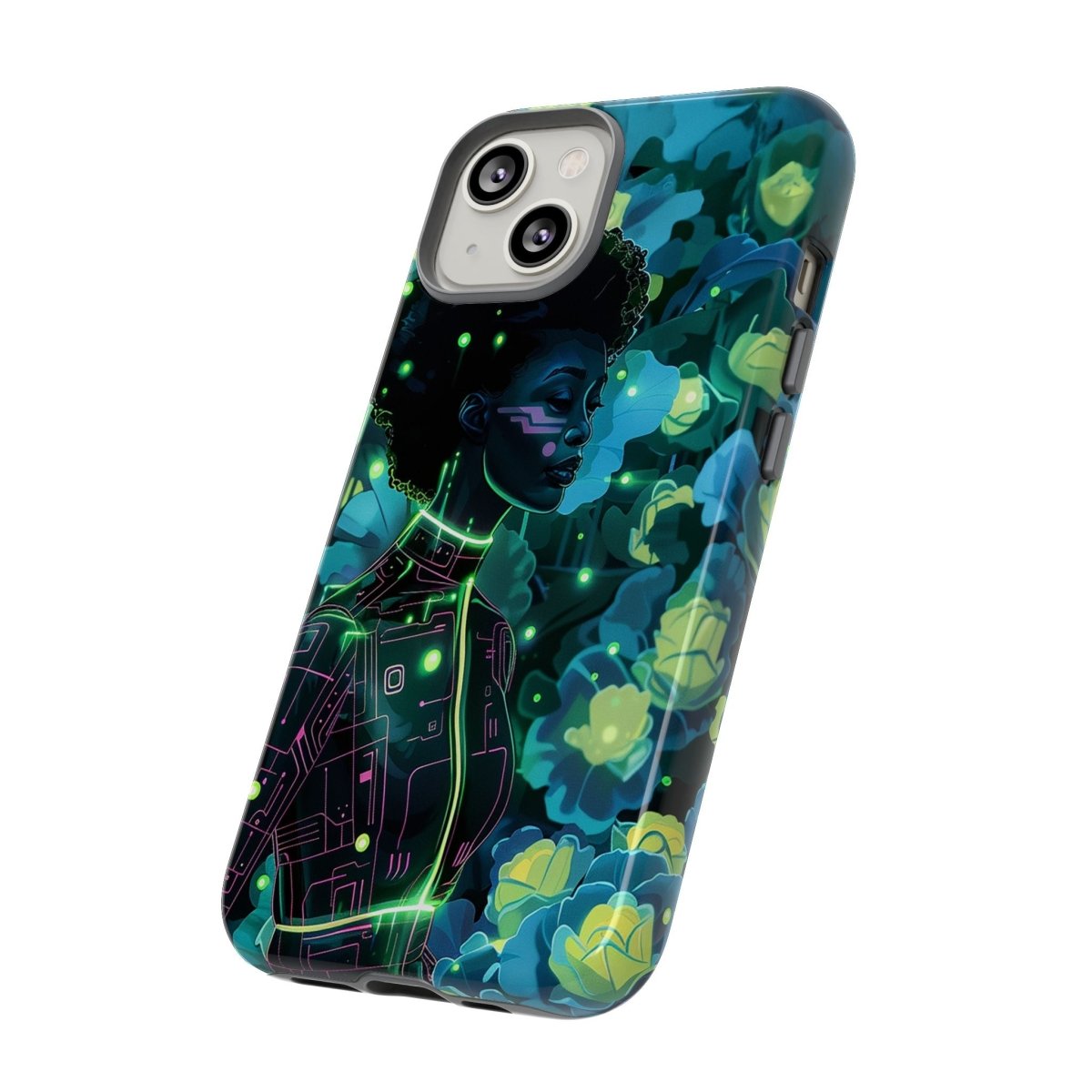 Futuristic Floral Phone Case - Afrocentric Art by The Trini Gee