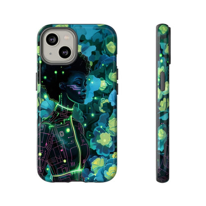 Futuristic Floral Phone Case - Afrocentric Art by The Trini Gee