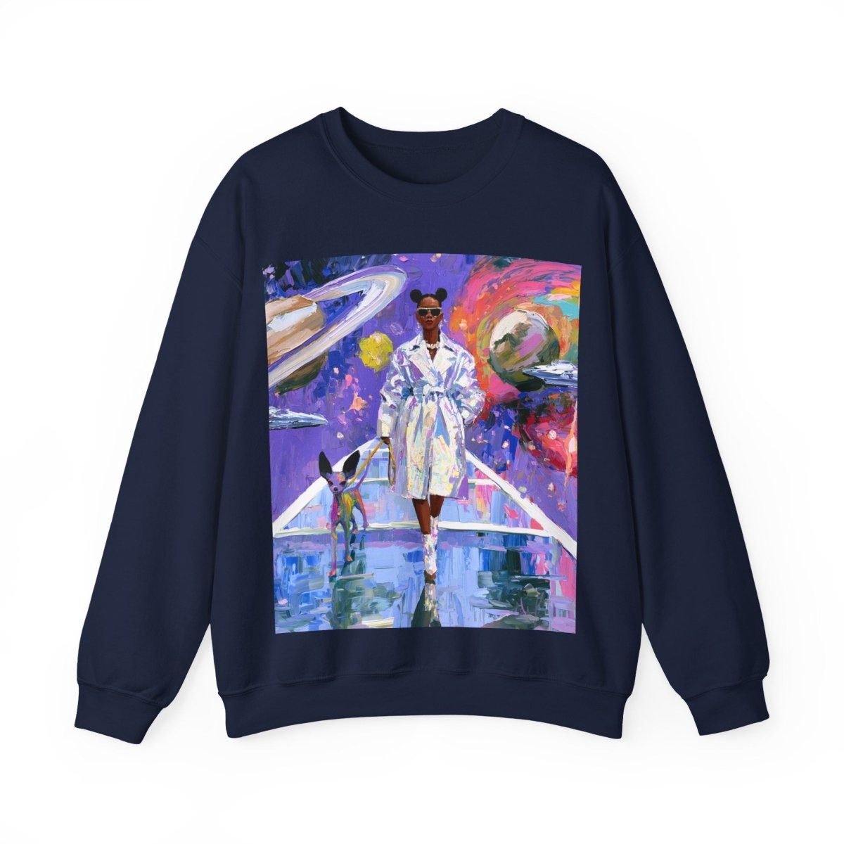 Futuristic Galaxy Sweatshirt - Afrocentric Art by The Trini Gee