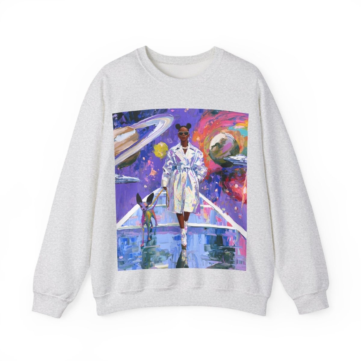 Futuristic Galaxy Sweatshirt - Afrocentric Art by The Trini Gee