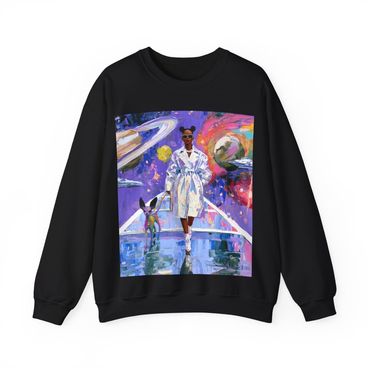 Futuristic Galaxy Sweatshirt - Afrocentric Art by The Trini Gee