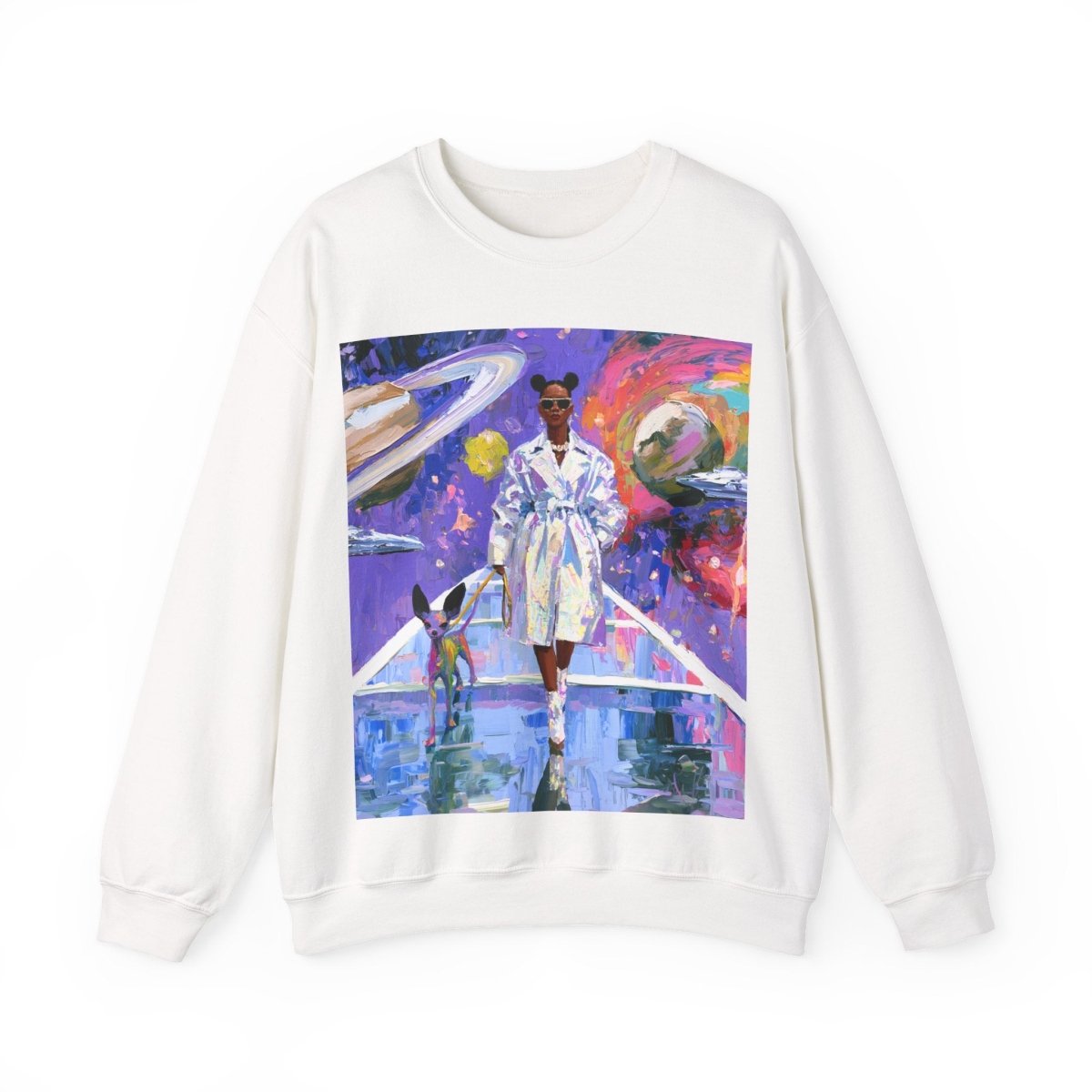Futuristic Galaxy Sweatshirt - Afrocentric Art by The Trini Gee